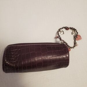 Purple Crocodile-Embossed Women's Bag